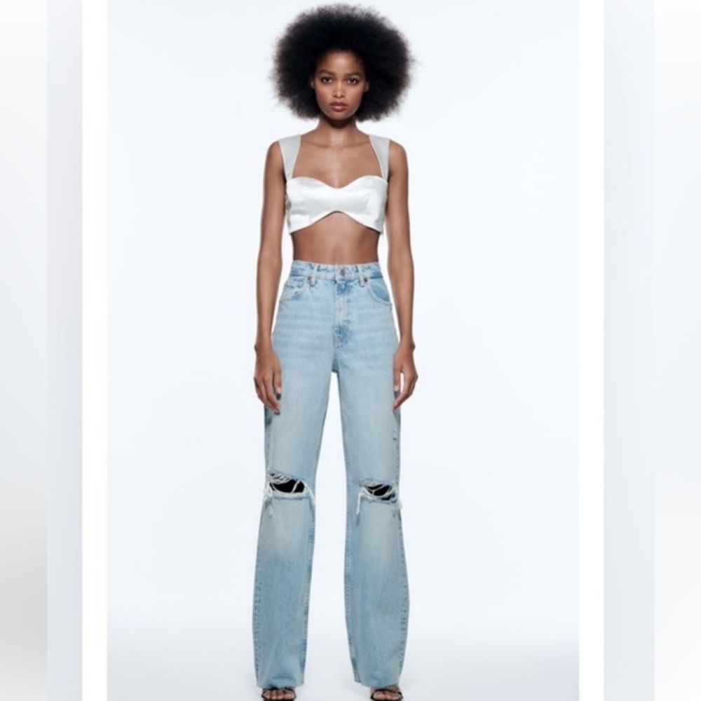 ZARA Ripped Wide Leg Jeans - BRAND NEW
